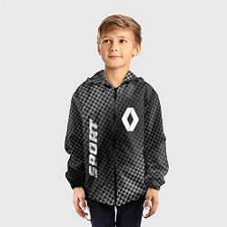Ветровка с капюшоном детская Renault sport carbon, цвет: 3D-черный — фото 2