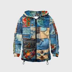 Детская ветровка Vanguard denim patchwork - ai art