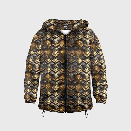 Детская ветровка Золотистая текстурная броня / 3D-Черный – фото 1