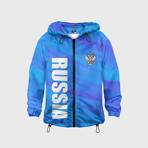 Детская ветровка Россия - синие волны / 3D-Черный – фото 1