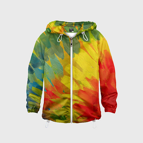 Детская ветровка Абстракция цветение акрил / 3D-Белый – фото 1