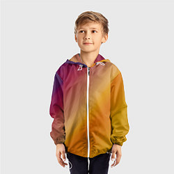 Ветровка с капюшоном детская Абстракция солнечный луч, цвет: 3D-белый — фото 2