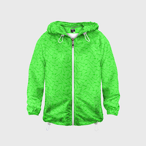 Детская ветровка Яркий салатовый кислотный / 3D-Белый – фото 1