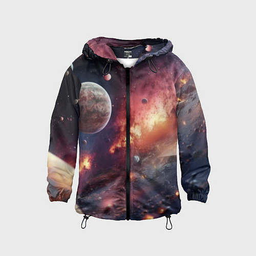 Детская ветровка Космический мир / 3D-Черный – фото 1