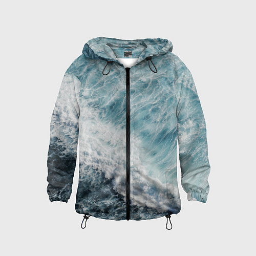 Детская ветровка Морская бирюзовая волна / 3D-Черный – фото 1