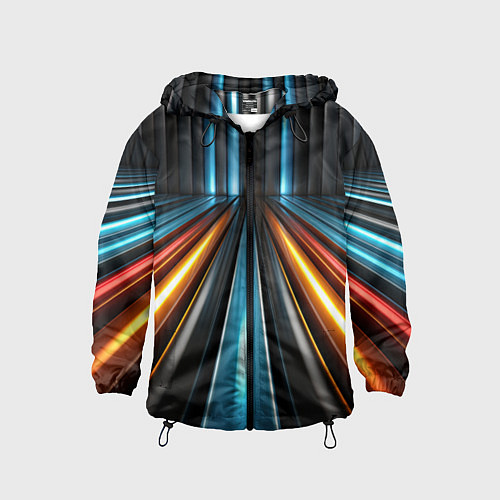 Детская ветровка Неоновый путь из труб / 3D-Черный – фото 1