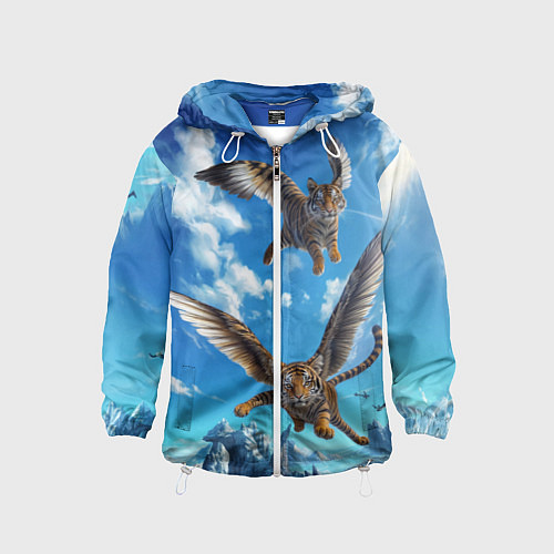 Детская ветровка Летающие тигрята / 3D-Белый – фото 1