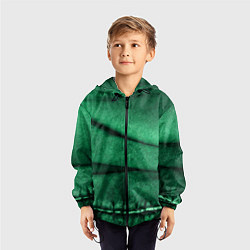 Ветровка с капюшоном детская Зеленая джинса, цвет: 3D-черный — фото 2