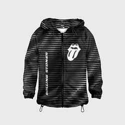 Ветровка с капюшоном детская Rolling Stones metal rock lines, цвет: 3D-черный