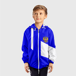 Ветровка с капюшоном детская Россия спортивный стиль, цвет: 3D-белый — фото 2