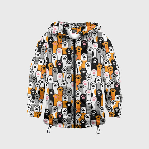 Детская ветровка Кошачьи лапы / 3D-Черный – фото 1