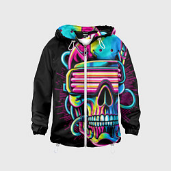 Детская ветровка Cyber skull - ai art neon