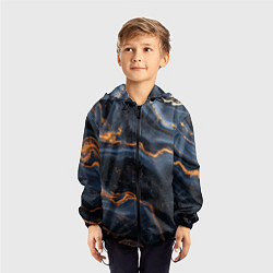 Ветровка с капюшоном детская Лакшери текстура с узорами, цвет: 3D-черный — фото 2