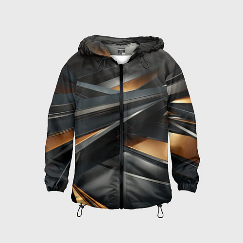 Детская ветровка Черная абстракция геометрия / 3D-Черный – фото 1