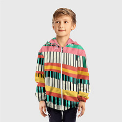 Ветровка с капюшоном детская Пиянино, цвет: 3D-белый — фото 2