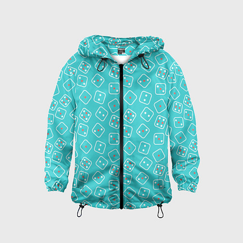 Детская ветровка Паттерн с игральными костями на ярком голубом фоне / 3D-Черный – фото 1