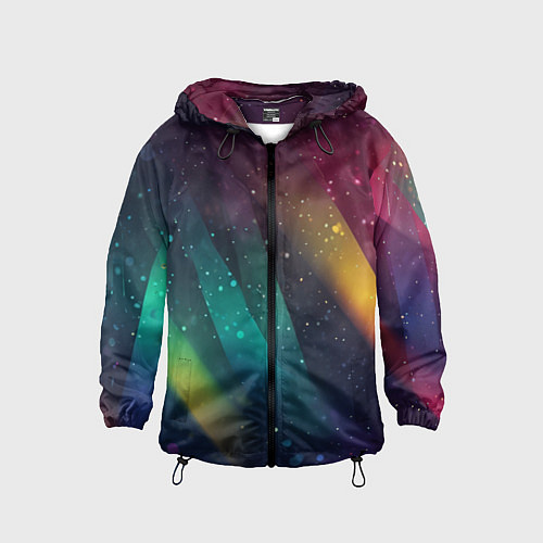 Детская ветровка Неоновые цветные полосы / 3D-Черный – фото 1