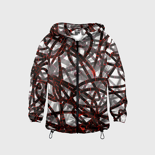 Детская ветровка Красные энергетические кабели / 3D-Черный – фото 1