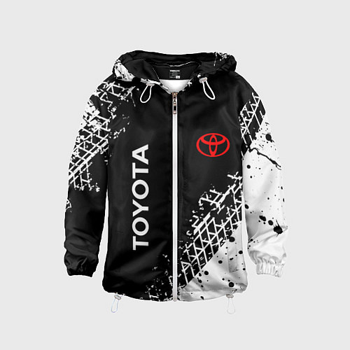 Детская ветровка Тойота: следы от шин / 3D-Белый – фото 1