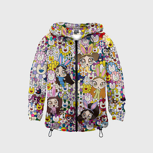 Детская ветровка Right now NewJeans and Takashi Murakami / 3D-Черный – фото 1