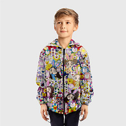Ветровка с капюшоном детская Right now NewJeans and Takashi Murakami, цвет: 3D-черный — фото 2