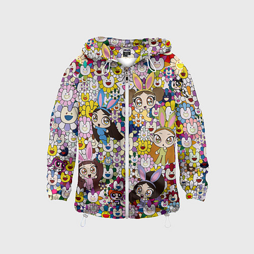 Детская ветровка Right now NewJeans and Takashi Murakami / 3D-Белый – фото 1