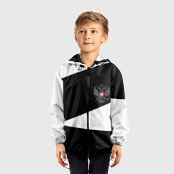 Ветровка с капюшоном детская Герб РФ геометрия текстура, цвет: 3D-черный — фото 2
