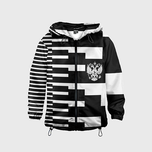 Детская ветровка Россия геометрия / 3D-Черный – фото 1