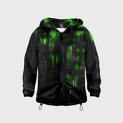 Ветровка с капюшоном детская Геометрический эффект матрицы, цвет: 3D-черный