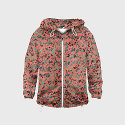 Ветровка с капюшоном детская Розово-бирюзовый абстрактный, цвет: 3D-белый