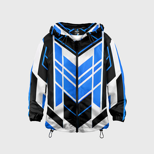 Детская ветровка Blue and black stripes on a white background / 3D-Черный – фото 1