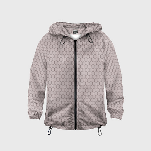 Детская ветровка Узор - сетка соты / 3D-Черный – фото 1