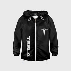 Детская ветровка Tesla logo white