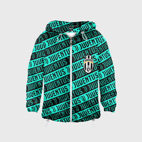 Детская ветровка Juventus pattern logo steel / 3D-Белый – фото 1