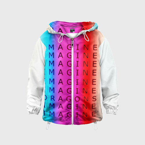 Детская ветровка Imagine Dragons neon rock / 3D-Белый – фото 1