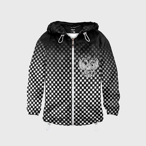 Детская ветровка Россия клетка паттерн / 3D-Белый – фото 1