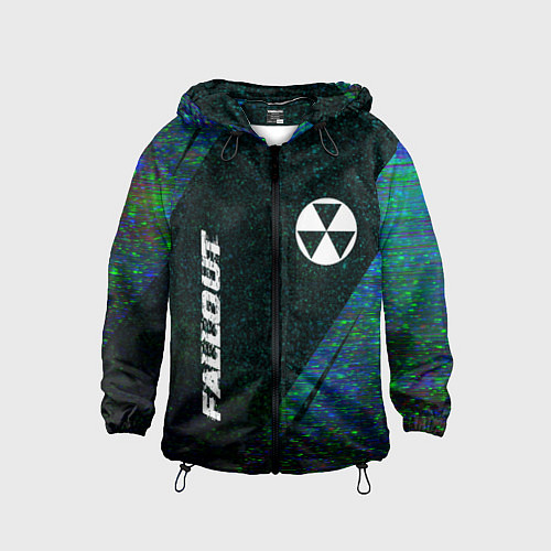 Детская ветровка Fallout glitch blue / 3D-Черный – фото 1