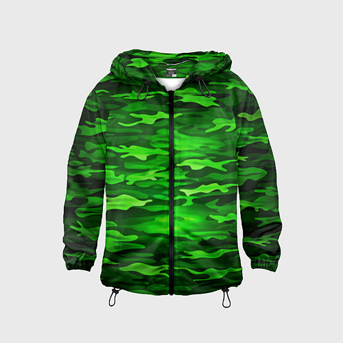 Детская ветровка Зелёные водоросли-камуфляж / 3D-Черный – фото 1