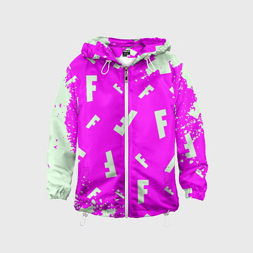 Детская ветровка Fortnite pattern pink / 3D-Белый – фото 1