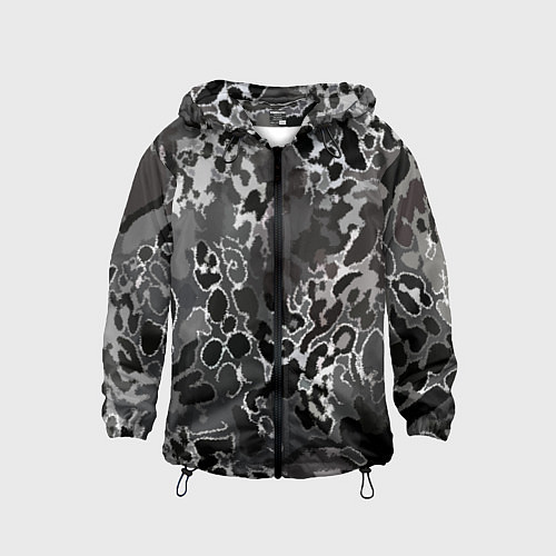 Детская ветровка Чёрно-серый абстракция / 3D-Черный – фото 1