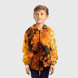 Ветровка с капюшоном детская Оранжевый огонь, цвет: 3D-черный — фото 2