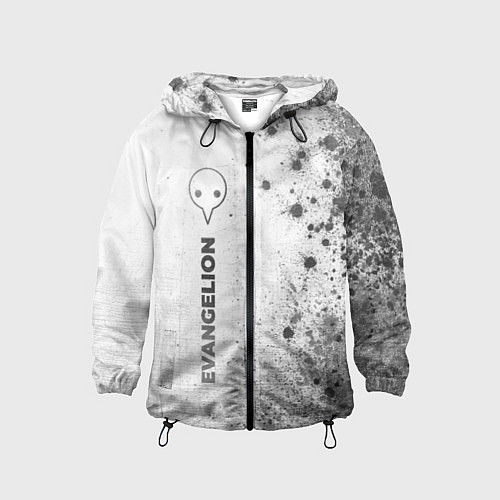 Детская ветровка Evangelion - white gradient по-вертикали / 3D-Черный – фото 1