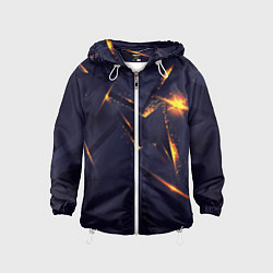 Ветровка с капюшоном детская Золотые неоновые плиты, цвет: 3D-белый