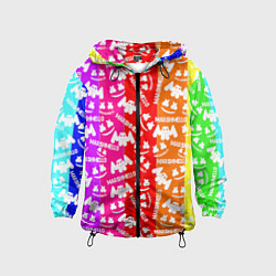 Ветровка с капюшоном детская Marshmello rainbow, цвет: 3D-черный