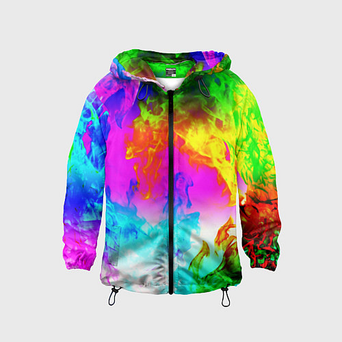 Детская ветровка Неоново кислотный огонь / 3D-Черный – фото 1