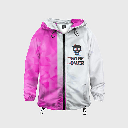 Детская ветровка Game over pink abstraction / 3D-Черный – фото 1