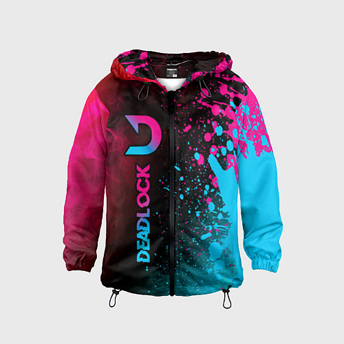 Детская ветровка Deadlock - neon gradient по-вертикали / 3D-Черный – фото 1