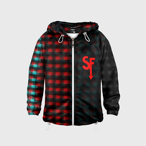 Детская ветровка Sally face текстура глитч / 3D-Белый – фото 1