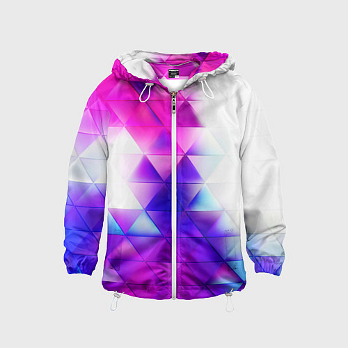 Детская ветровка Неоновые треугольники абстракция / 3D-Белый – фото 1