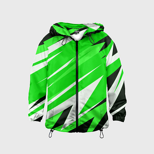 Детская ветровка Geometry stripes green / 3D-Черный – фото 1